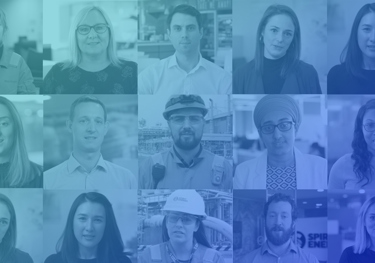 Grid with head shots of Spirit Energy's employees