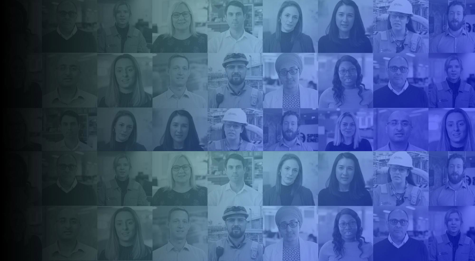 A grid with head shots of employees